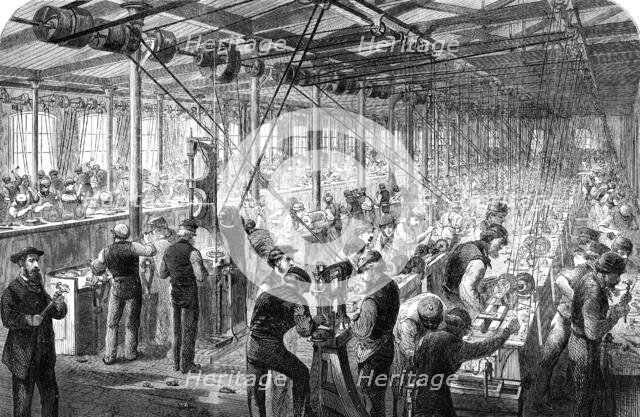 Manufacture of the Armstrong Gun at Woolwich Arsenal: the beehive, 1862. Creator: Unknown.