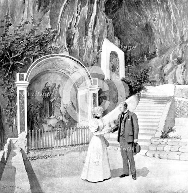 Adam Johnstone's Son: Goodbye he said, holding out his hand, and trying hard to smile a little, 1895 Creator: George Meisenbach.