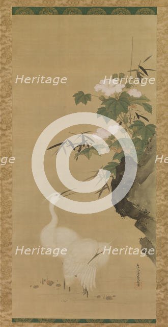 Egrets and Cotton Roses, mid- to late 17th century. Creator: Tosa Mitsuoki.