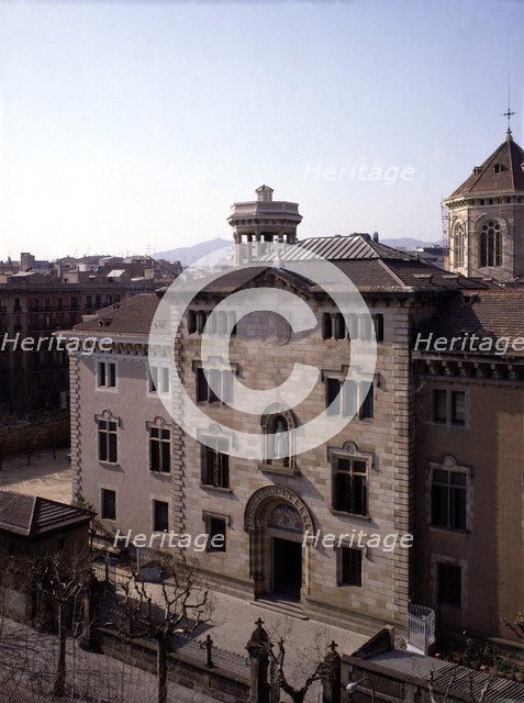 Main façade of the Council Seminary of Barcelona, by Elies Rogent built between 1878-1888.