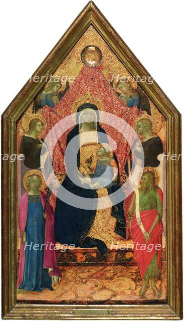The Virgin and Child enthroned between four Angels, a Martyr Saint and Saint John the Baptist, 1340. Creator: Bartolommeo Bulgarini.
