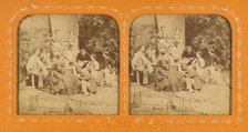 Social scene: group of people outdoors, 1855-1860. Creator: Unknown.