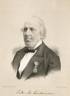 Portrait of the organist and composer Ludvig Mathias Lindeman (1812-1887). Creator: Fosterud, Alfred (active Second Half of the 19th cen.).