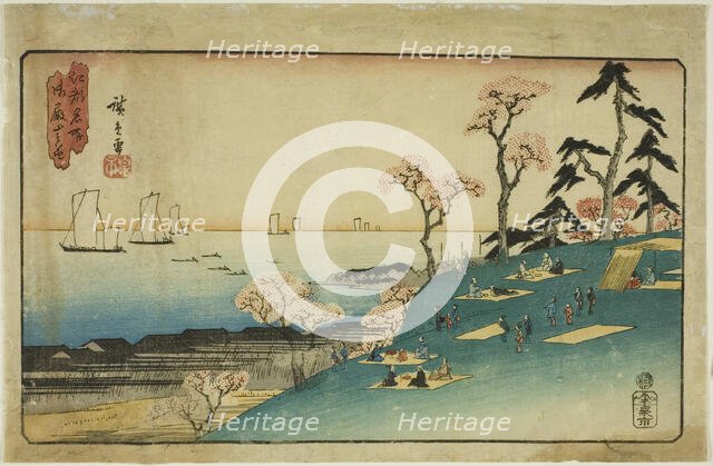 Cherry Blossoms at Goten Hill (Gotenyama no hana), from the series "Famous Places..., c1835/38. Creator: Ando Hiroshige.