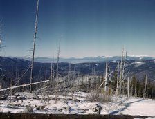 Looking north from the Sangre de Cristo Mountains above Penasco, New Mexico, 1943. Creator: John Collier.