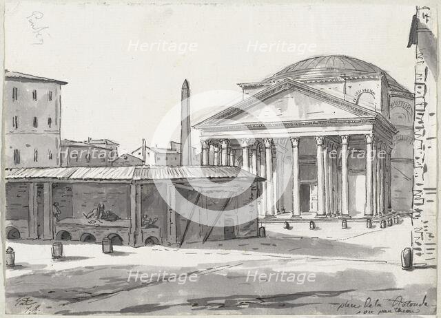 The Pantheon Seen from the Piazza, 1775/80. Creator: Jacques-Louis David.