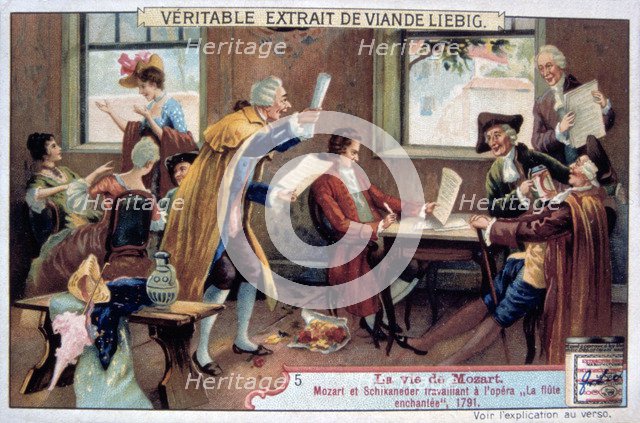 Mozart working on his opera The Magic Flute, 1791, (1906). Artist: Unknown