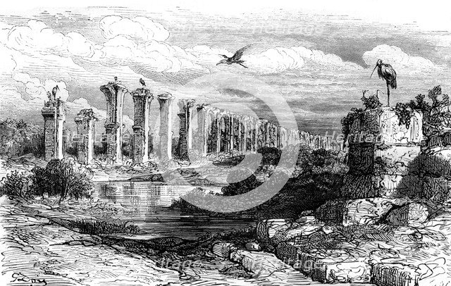Roman aqueduct, Merida, Spain, 19th century. Artist: Gustave Doré