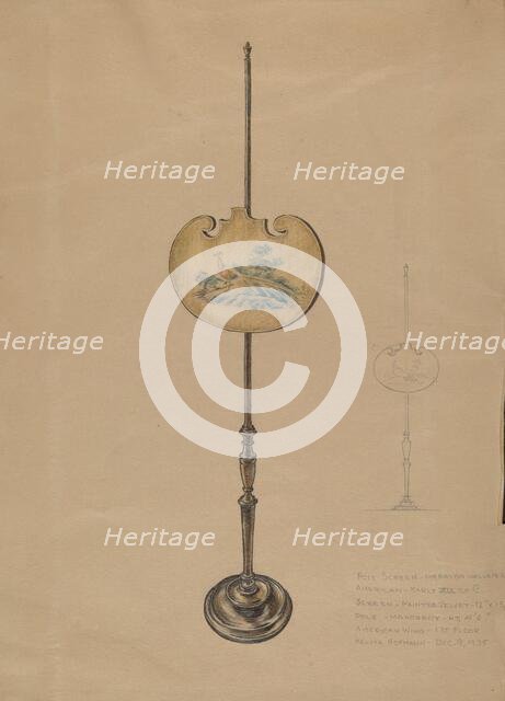 Pole Screen, 1935. Creator: Melita Hofmann.