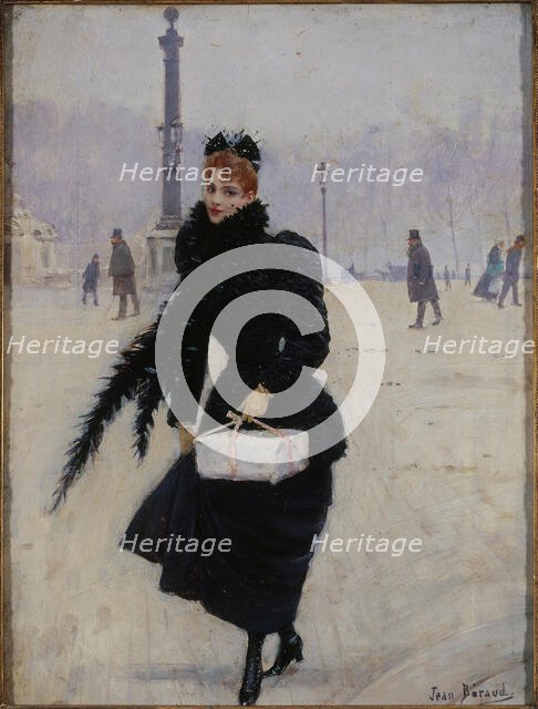Parisian on the Place de la Concorde, c1885. Creator: Jean Beraud.