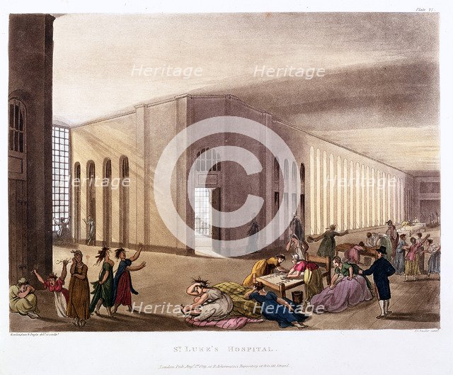 St Luke's Hospital, Old Street, London, 1808-1811. Artist: Thomas Rowlandson
