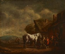 In Front of the Inn, 18th century. Creator: Unknown.