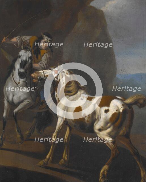 Indian taming a horse, about 1650. Creator: Johann Heinrich Roos.