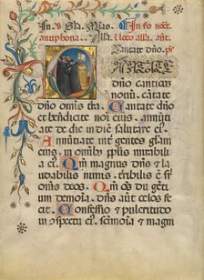 Initial C: Monks Singing; Noted Breviary, about 1420. Creator: Unknown.