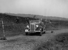 Ford V8 drophead of Viscount Chetwynd competing in the Sunbac Inter-Club Team Trial, 1935. Artist: Bill Brunell.