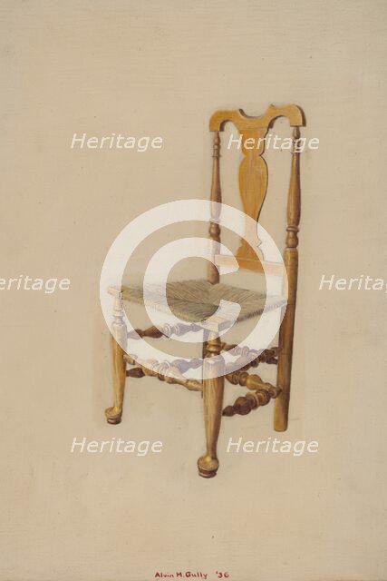 Queen Anne Side Chair, 1936. Creator: Alvin M Gully.