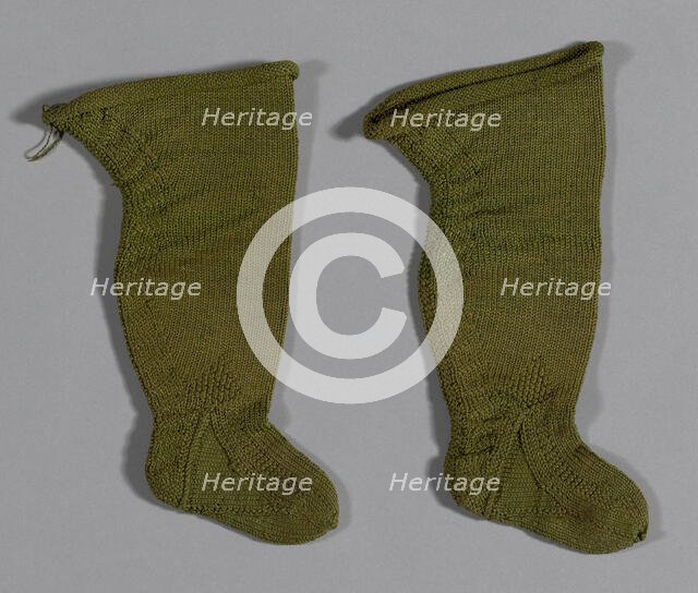 Pair of Baby's Stockings, France, 18th century. Creator: Unknown.