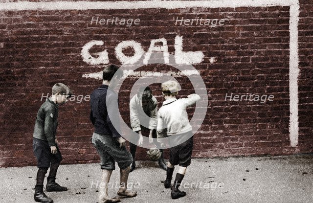 Football in the East End, London, 1926-1927.  Artist: Unknown.