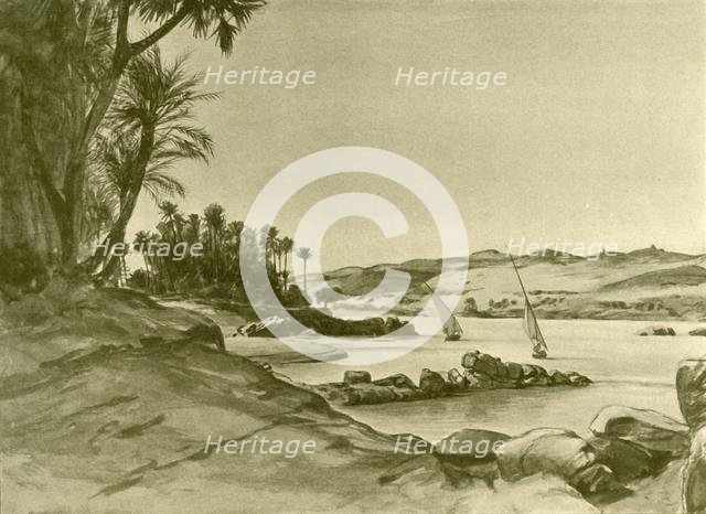 Feluccas on the River Nile, Egypt, 1898.  Creator: Christian Wilhelm Allers.