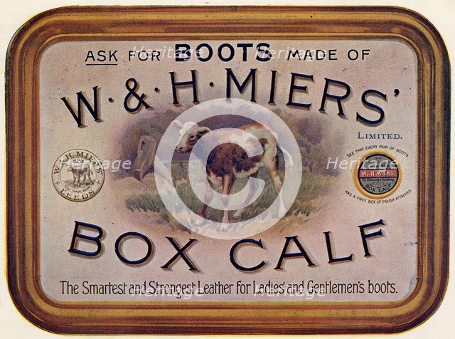 W&H Miers Box Calf - boot leather, 19th century. Artist: Unknown