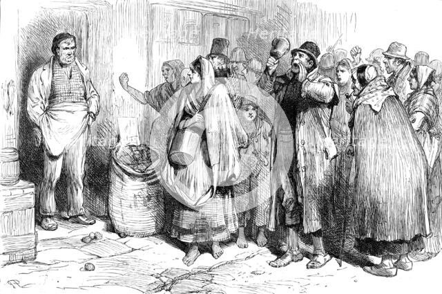The State of Ireland: "boycotting" a tradesman, County Mayo, 1881. Creator: Unknown.