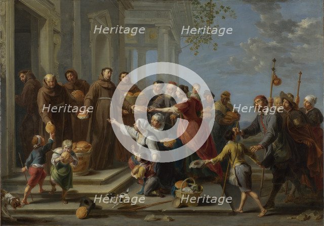 Saint Anthony of Padua distributing Bread, ca 1662. Artist: Herp, Willem van, the Elder (c. 1614-1677)