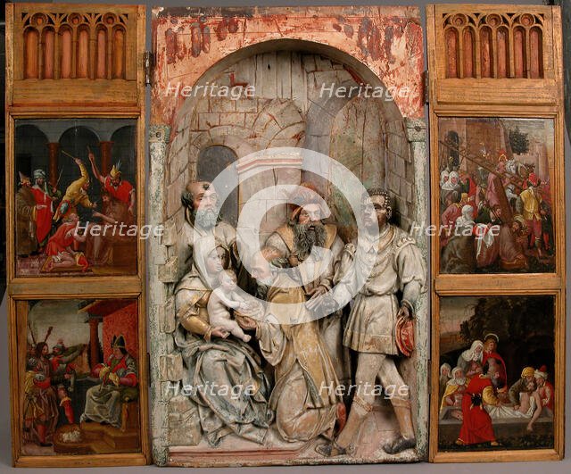 Adoration of the Magi Triptych Panel, German, 16th century. Creator: Unknown.