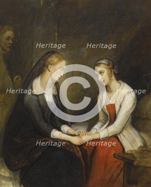 Effie and Jeanie Deans. After Walter Scott's "The Heart of Mid-Lothian", First quarter of 19th cen.. Creator: Scheffer, Ary (1795-1858).