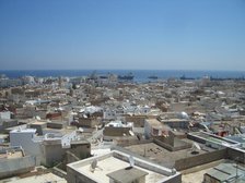 Rooftop view and Mediterranean, Sousse, Tunisia, 2009.  Creator: Amanda Waite.