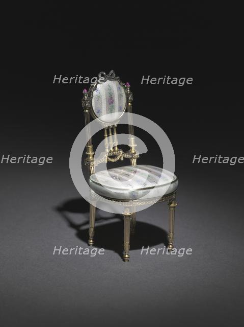 Miniature Chair, 1896-1906. Creator: Peter Carl Fabergé (Russian, 1846-1920), firm of.