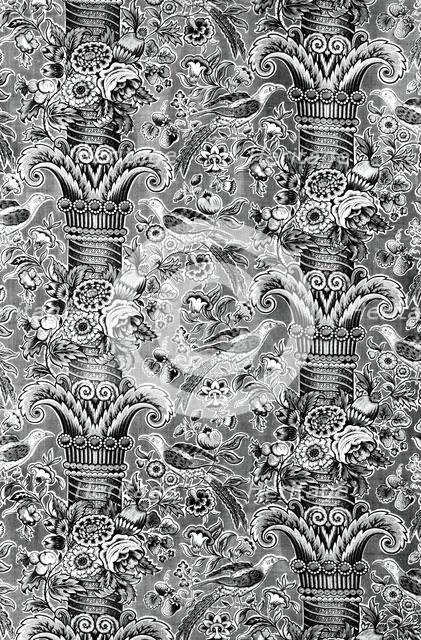 Panel (Pillar Design), England, 18th century. Creator: Unknown.