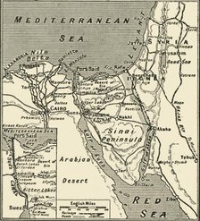 'Map of Egypt and the Sinai Peninsula', 1917. Creator: Unknown.