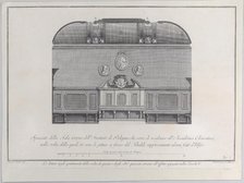 Plate 1: cross-section of the Hall of the Institute of Bologna, which served as the reside..., 1756. Creator: Bartolomeo Crivellari.