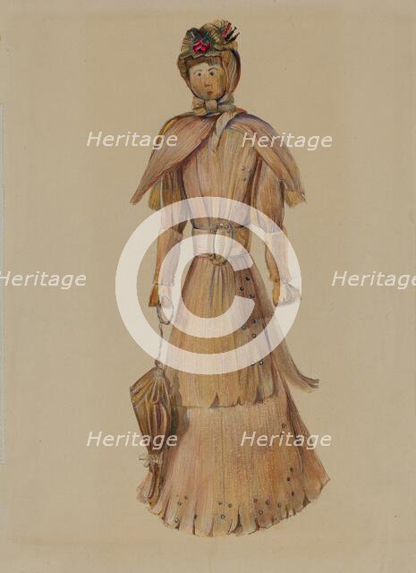 Corn Husk Doll, c. 1936. Creator: Mina Lowry.