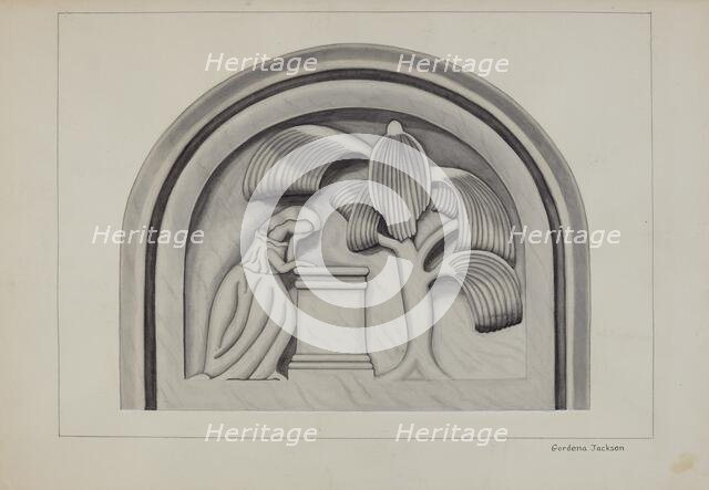 Carving for a Tombstone, c. 1937. Creator: Gordena Jackson.