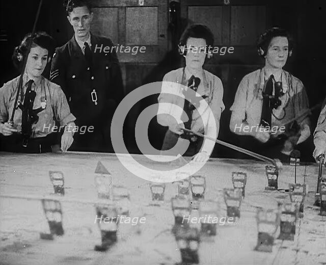 WAAF Plotters Working With Plotting Equipment, 1940. Creator: British Pathe Ltd.