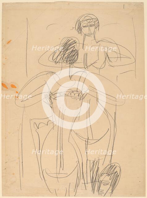 Girl Before a Mirror, 1912/1913. Creator: Ernst Kirchner.