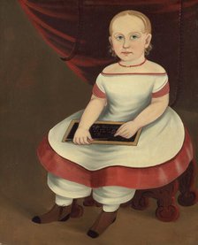 Little Girl with Slate, c. 1845. Creator: Prior-Hamblin School.