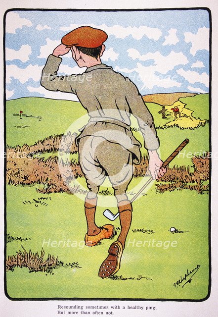 Golfing postcard, c1920s.  Artist: George Shepheard