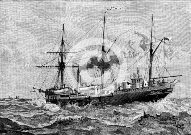 H.M.S. Thrush, new gun-vessel, to be commanded by Prince George of Wales, Lieutenant R.N., 1890. Creator: Unknown.