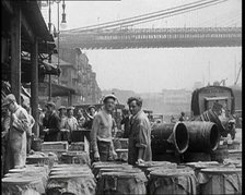 Street View of Building Sites in New York City, 1932. Creator: British Pathe Ltd.