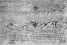 'Studies of Mountain Ranges', c1480 (1945). Artist: Leonardo da Vinci.