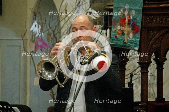 Chris Coull, Alex Bondono’s Horace Silver Sextet, Jazz at St Andrews Church, Hove, July 2022. Creator: Brian O'Connor.