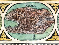 Rome, colored engraving from the book 'Le Theatre du monde' or 'Nouvel Atlas', 1645, created, pri…