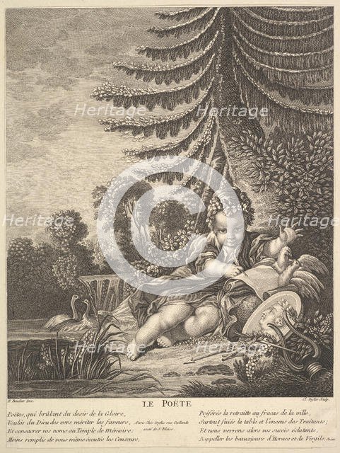 The Poet, ca. 1753. Creator: Claude Augustin Duflos le Jeune.