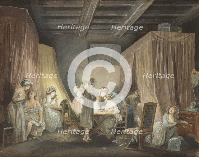 Le Coucher des Ouvrières en Modes, 1788. Artist: Lafrensen, Niclas (1737-1807)