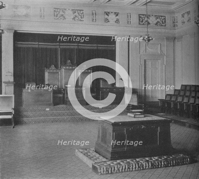 The Lodge Room, showing decorative frieze, Masonic Temple, Birmingham, Alabama, 1924. Artist: Unknown.