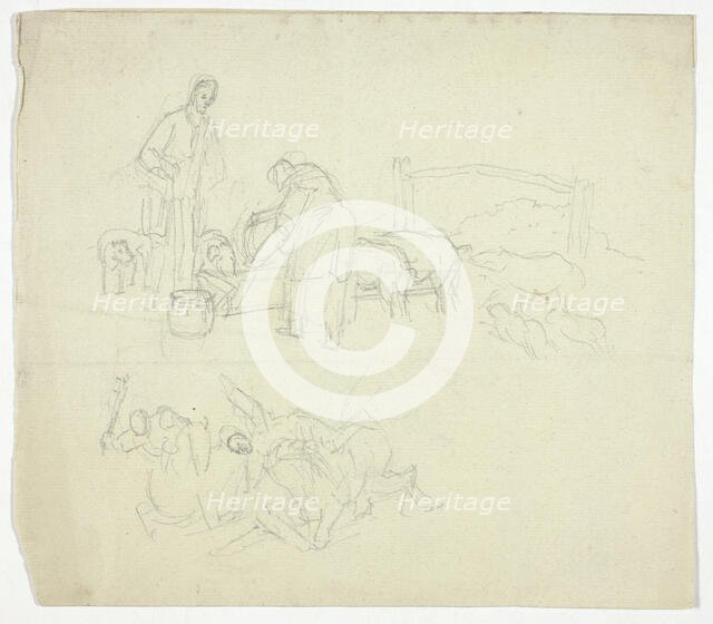 Feeding Pigs, n.d. Creator: William Henry Pyne.