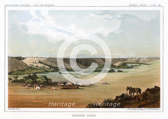 Cheyenne River, USA, 1856.Artist: John Mix Stanley