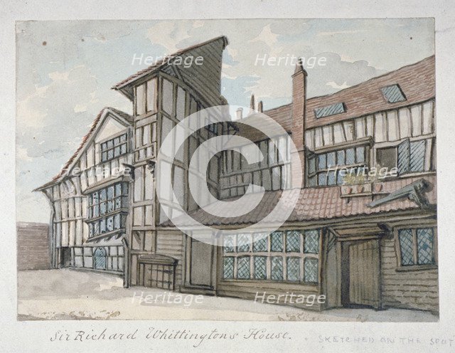 Sir Richard Whittington's House, Milton Street, City of London, 1800. Artist: Samuel Ireland